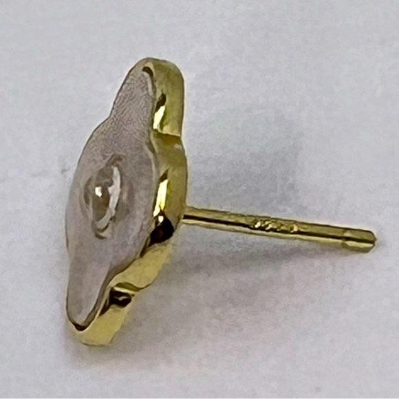 CHARLOTTE & LEXI, WOMENS STERLING SILVER, CLOVER EARRINGS WITH CUBIC ZIRCONIA - Picture 11 of 16